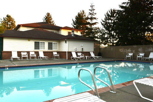 Swimming pool with lounge chairs